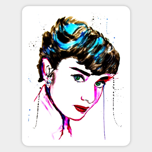 Audrey Hepburn-Funny Face Sticker by beaugeste2280@yahoo.com